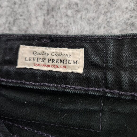 Levis Premium 511 Premium Slim Fit Jeans Men 34x32 Black Denim Faded Mid Rise - Picture 4 of 9